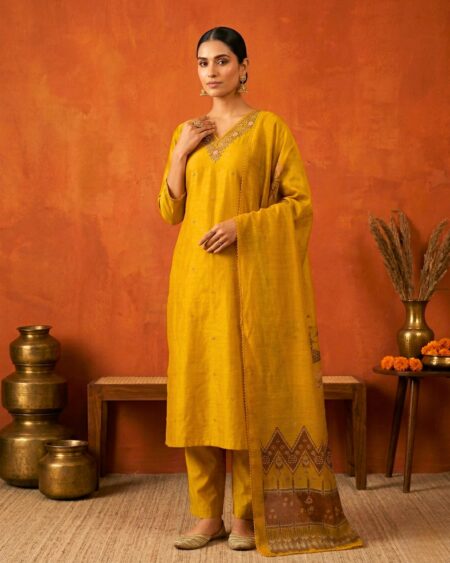 Designer Floral Kurti Set with Dupatta – Multicolor Collection