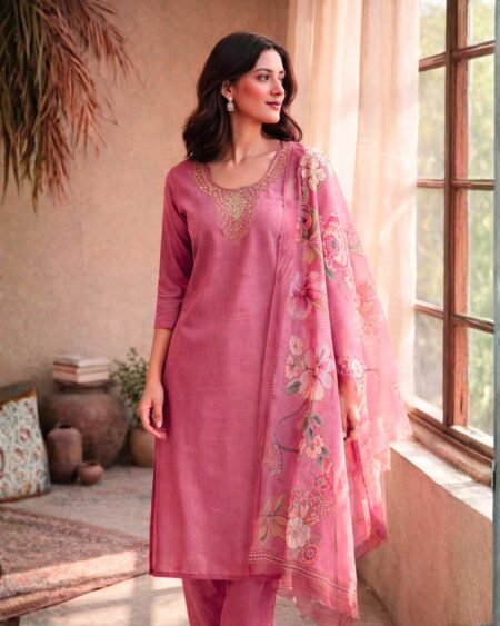 Premium Chanderi Silk Kurti Set with Zari Work – Multi Color Collection